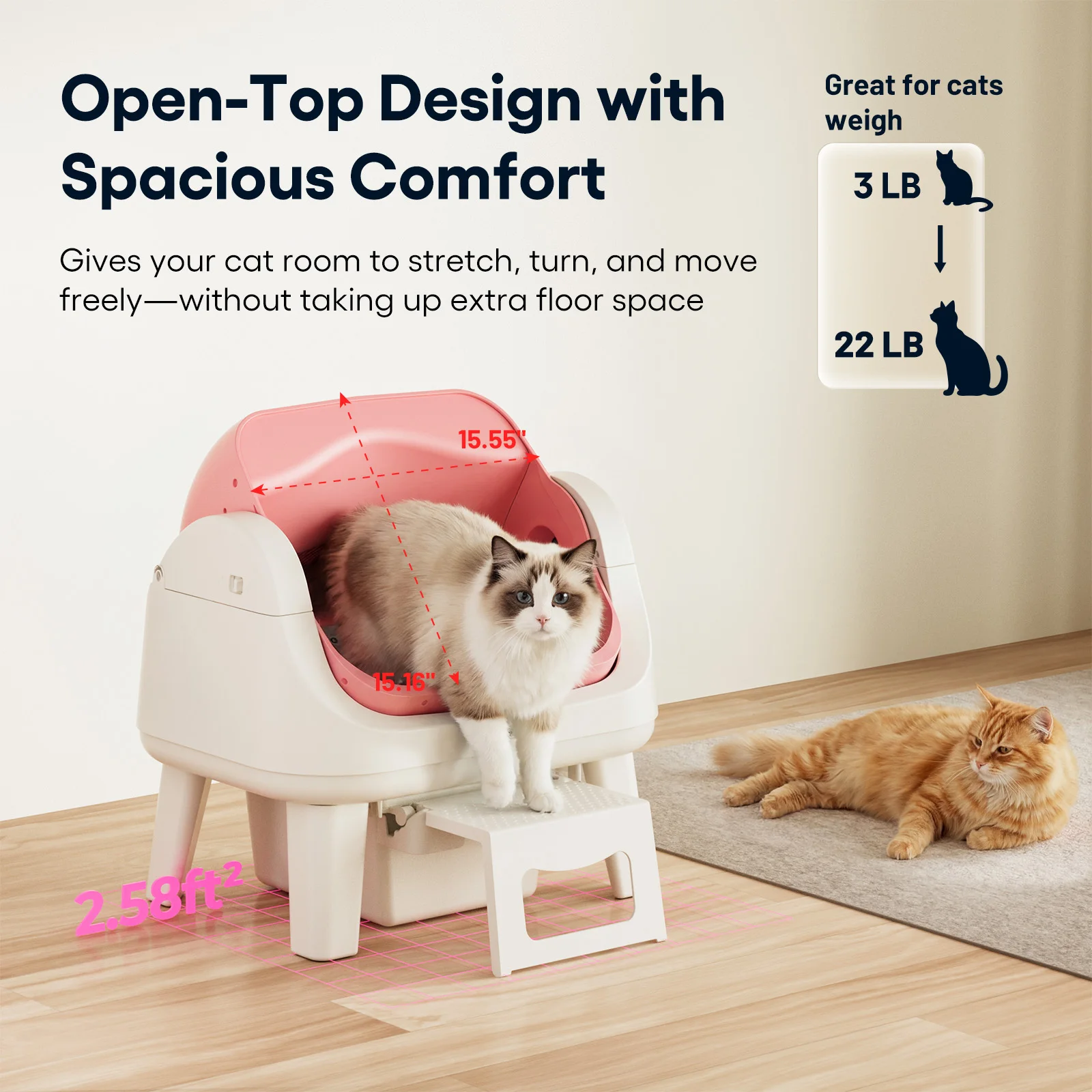 Beige Pink Autoscooper 12 Lite Smart Automatic Eco-Friendly Plastic Cat Litter Box 10kg Large Capacity Easy Clean Odor Control
Beige Pink Autoscooper 12 Lite Smart Automatic Eco-Friendly Plastic Cat Litter Box 10kg Large Capacity Easy Clean Odor Control