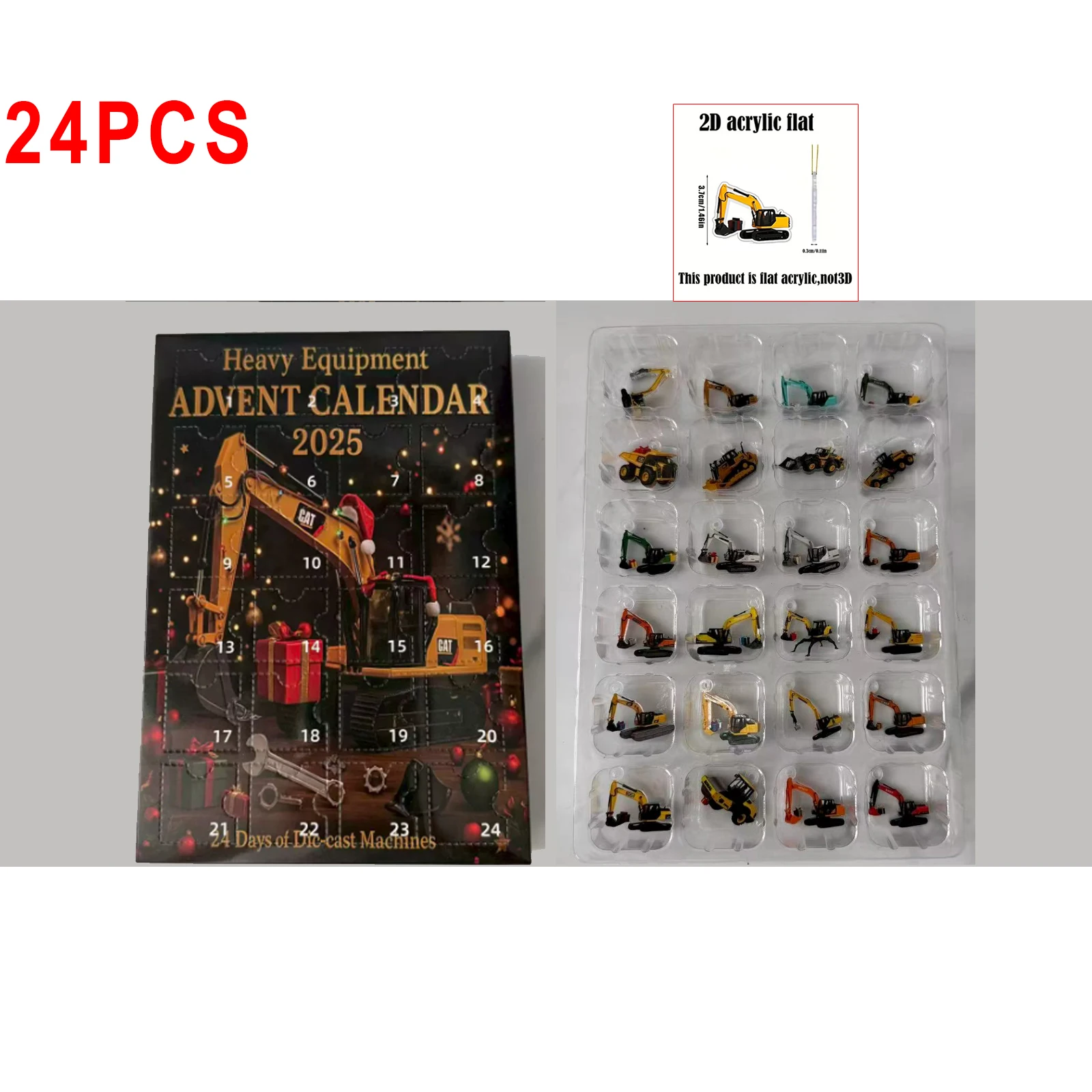 2D Flat 24-Day Heavy Equipment Advent Calendar 2025 Christmas Countdown Calendar Mini Excavator Ornaments for Collectors
2D Flat 24-Day Heavy Equipment Advent Calendar 2025 Christmas Countdown Calendar Mini Excavator Ornaments for Collectors