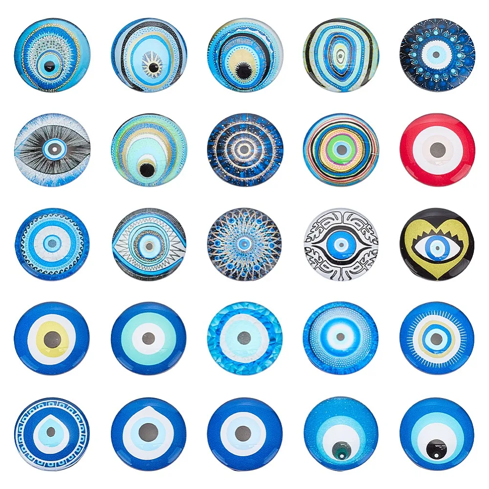 50Pcs Glass Cabochons Half Round with Pattern Half Round 25x6mm
50Pcs Glass Cabochons Half Round with Pattern Half Round 25x6mm