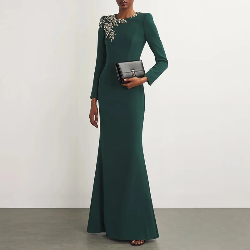 CustomizedInk Green Mermaid Prom Dress Round Neck Full Sleeve Beading Stones Customized Party Gown for Dance Arabic Evening Dres
CustomizedInk Green Mermaid Prom Dress Round Neck Full Sleeve Beading Stones Customized Party Gown for Dance Arabic Evening Dres