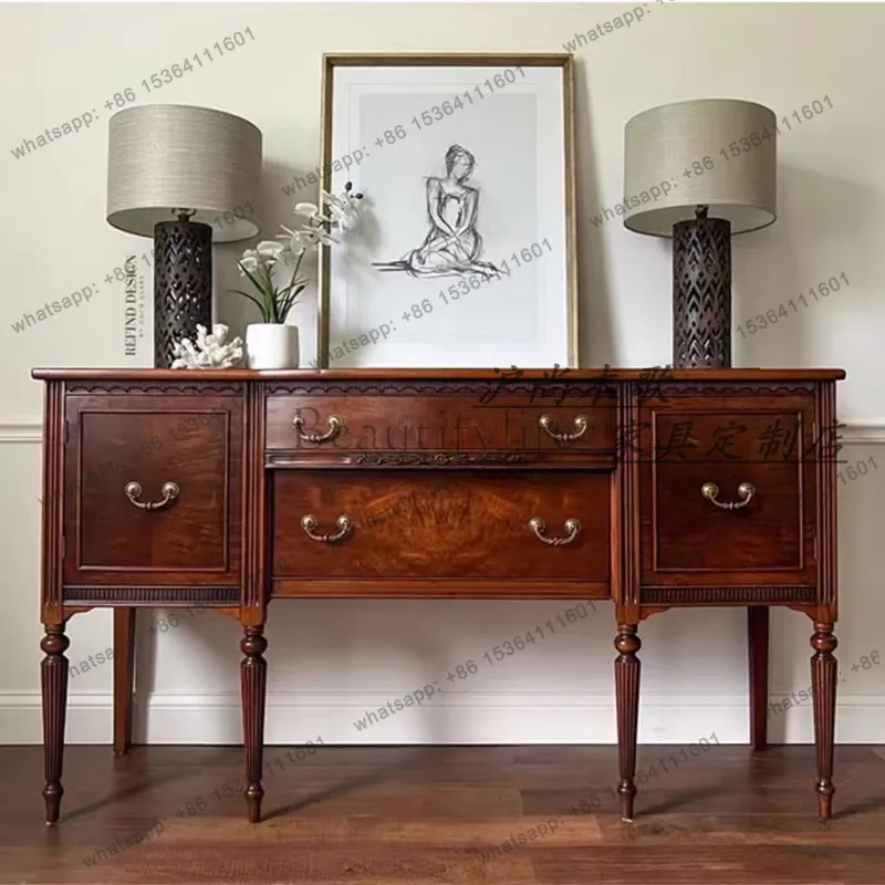 French retro solid wood dining side cabinet porch foyer storage decorative cabinet
French retro solid wood dining side cabinet porch foyer storage decorative cabinet