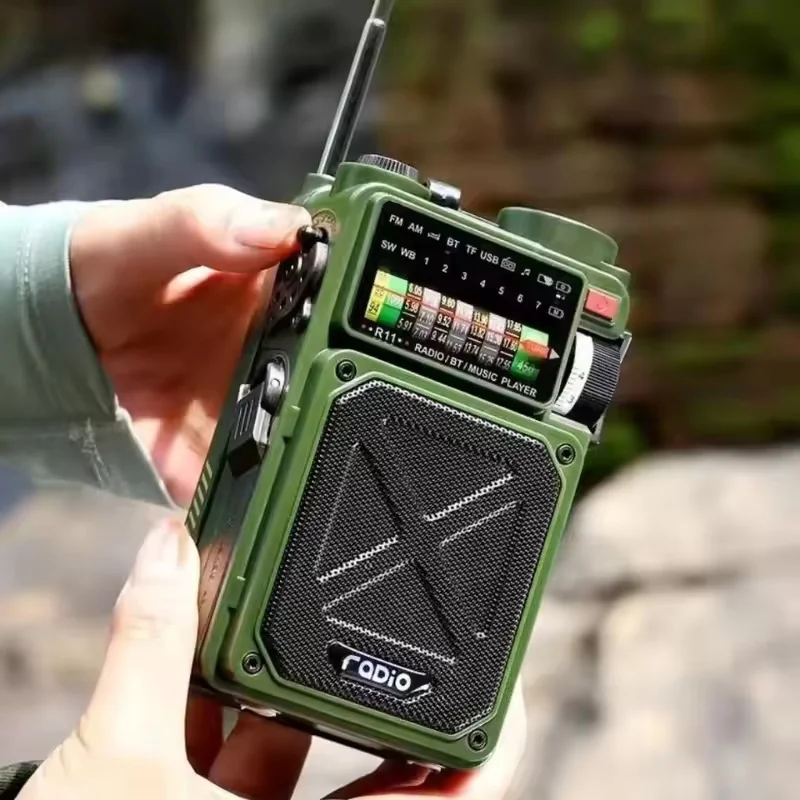 Emergency multifunctional portable Bluetooth speaker AM/FM/SW radio with hand cranked power generation solar charging flashlight
Emergency multifunctional portable Bluetooth speaker AM/FM/SW radio with hand cranked power generation solar charging flashlight