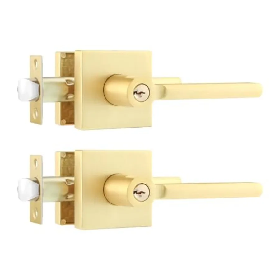 Heavy Duty Complete Exterior Keyed Entrance Handleset Keyed Alike,Gold Door Handle, Lever Door Handle, Left or Right Handing, D
Heavy Duty Complete Exterior Keyed Entrance Handleset Keyed Alike,Gold Door Handle, Lever Door Handle, Left or Right Handing, D