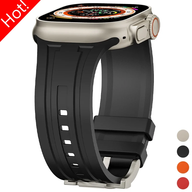Soft Rubber Strap for Apple Watch Band Ultra 2 49mm 45mm 41mm 44mm 40 42mm Sport Bracelet for Iwatch Series Ultra 9 8 7 SE 6 5 4
Soft Rubber Strap for Apple Watch Band Ultra 2 49mm 45mm 41mm 44mm 40 42mm Sport Bracelet for Iwatch Series Ultra 9 8 7 SE 6 5 4