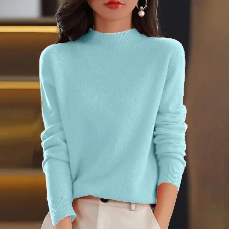 652F Comfortable Womens Knit Pullover Sweater Long Sleeve High Neck Design Fashion Soft Stretchy Winter Casual Top
652F Comfortable Womens Knit Pullover Sweater Long Sleeve High Neck Design Fashion Soft Stretchy Winter Casual Top