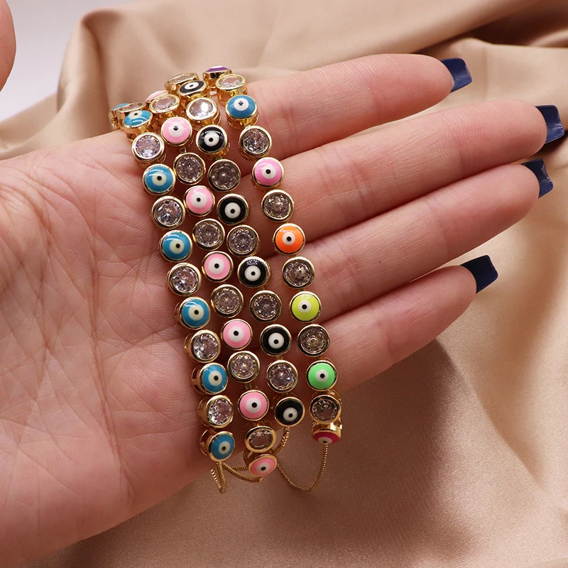 Personalized Colored Handpiece Drip Oil Zircon Eye Bracelet Adjustable Devil's Eye Stretching Bracelet
Personalized Colored Handpiece Drip Oil Zircon Eye Bracelet Adjustable Devil's Eye Stretching Bracelet