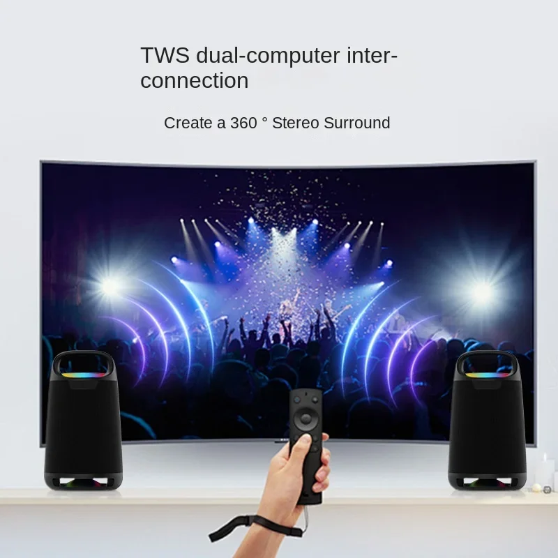 Portable Bluetooth Audio Home Square Dance Subwoofer Speaker Cross-Border Outdoor Bucket With RGB LED Lighting Powered Battery
Portable Bluetooth Audio Home Square Dance Subwoofer Speaker Cross-Border Outdoor Bucket With RGB LED Lighting Powered Battery