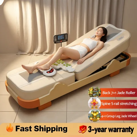 Massage Bed Hot Heated Portable Korea Cheap Nuga Best LCD Automatic Electric Rolling Thermal Jade Stone Massage Bed Sofa Chair