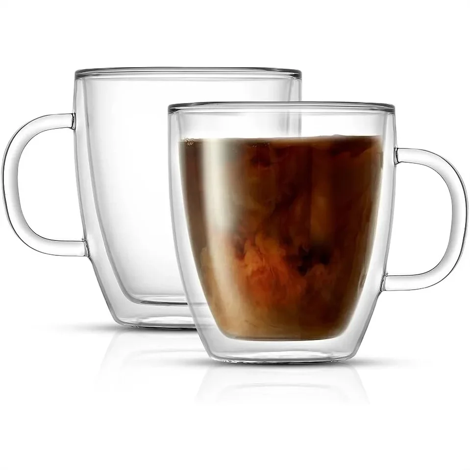 Double Wall Insulated Glass Mugs - Set of 2 - 13.5oz Borosilicate Coffee Cups with Handles
Double Wall Insulated Glass Mugs - Set of 2 - 13.5oz Borosilicate Coffee Cups with Handles