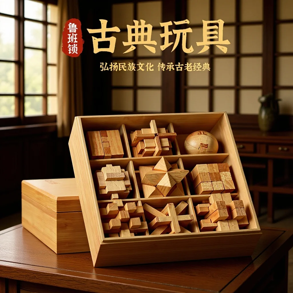 "Smart Lu Ban Lock Chinese Stress-Relieving Toys Complete Set Gift Box, Educational toys for Primary School students.
"Smart Lu Ban Lock Chinese Stress-Relieving Toys Complete Set Gift Box, Educational toys for Primary School students.
