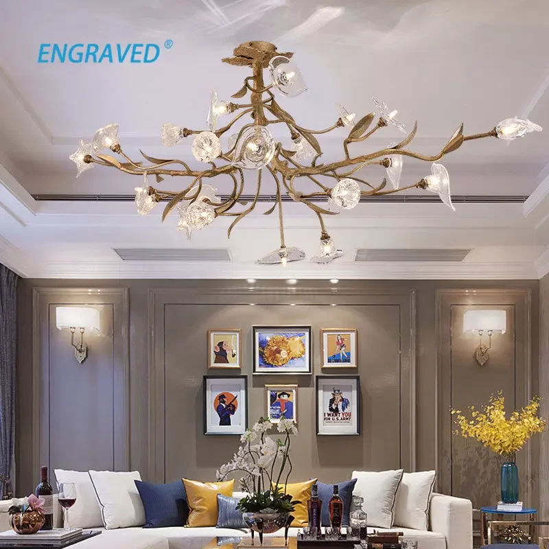 Tree Branch Handmade Flower Chandelier for Living Room Bedroom Ceiling Lamp Creative Vintage Copper Decorate Villa Hall Decor
Tree Branch Handmade Flower Chandelier for Living Room Bedroom Ceiling Lamp Creative Vintage Copper Decorate Villa Hall Decor