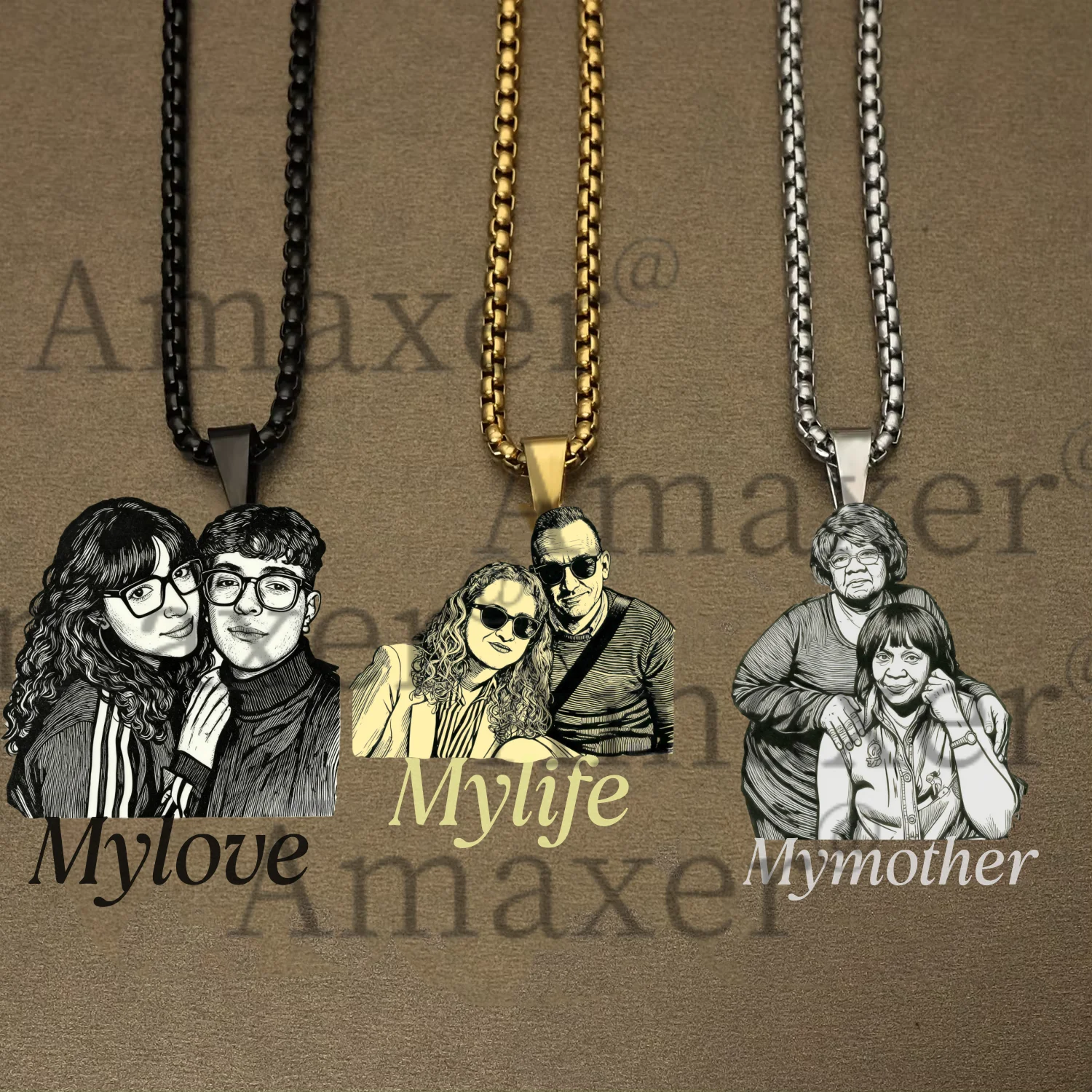 Personalized Custom Picture Engraved Text Name Pendant Necklace Engraved Portrait Necklace for Kids Festival Christmas Gifts
Personalized Custom Picture Engraved Text Name Pendant Necklace Engraved Portrait Necklace for Kids Festival Christmas Gifts