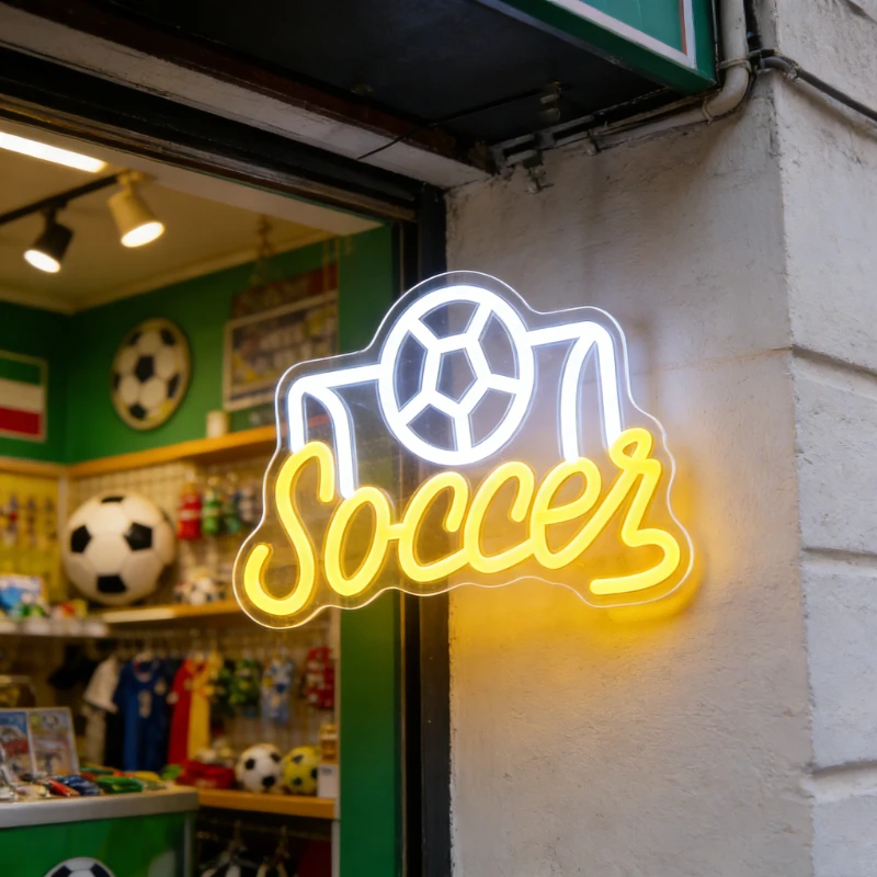Soccer Neon Sign LED USB Night Light Aesthetic Wall Art Home Decor for Sports Bar Game Room Boys Bedroom Football Theme Party
Soccer Neon Sign LED USB Night Light Aesthetic Wall Art Home Decor for Sports Bar Game Room Boys Bedroom Football Theme Party