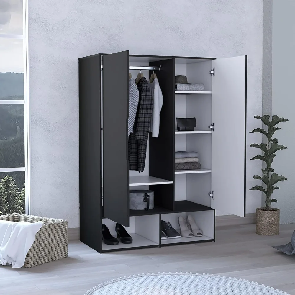 Bedroom Wardrobes, Wooden Armoire with 2 Doors and Hanging Rod, Armoire for Bedroom and Cloakroom, Clothes Organizer Cabinet
Bedroom Wardrobes, Wooden Armoire with 2 Doors and Hanging Rod, Armoire for Bedroom and Cloakroom, Clothes Organizer Cabinet