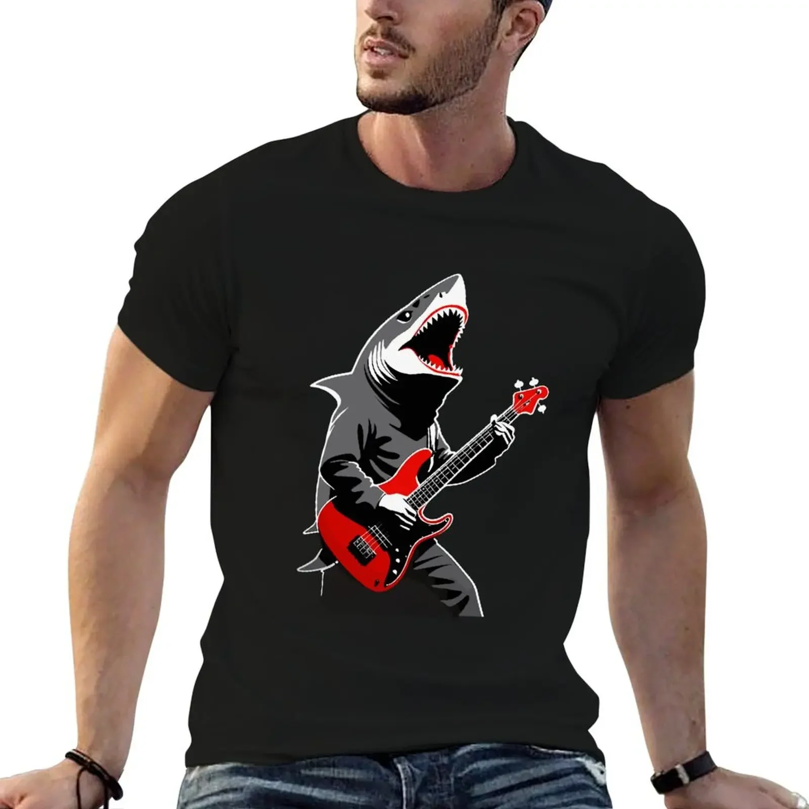 Shark playing guitar Man playing guitar T-Shirt custom t-shirts graphic tee shirt T-shirt men
Shark playing guitar Man playing guitar T-Shirt custom t-shirts graphic tee shirt T-shirt men