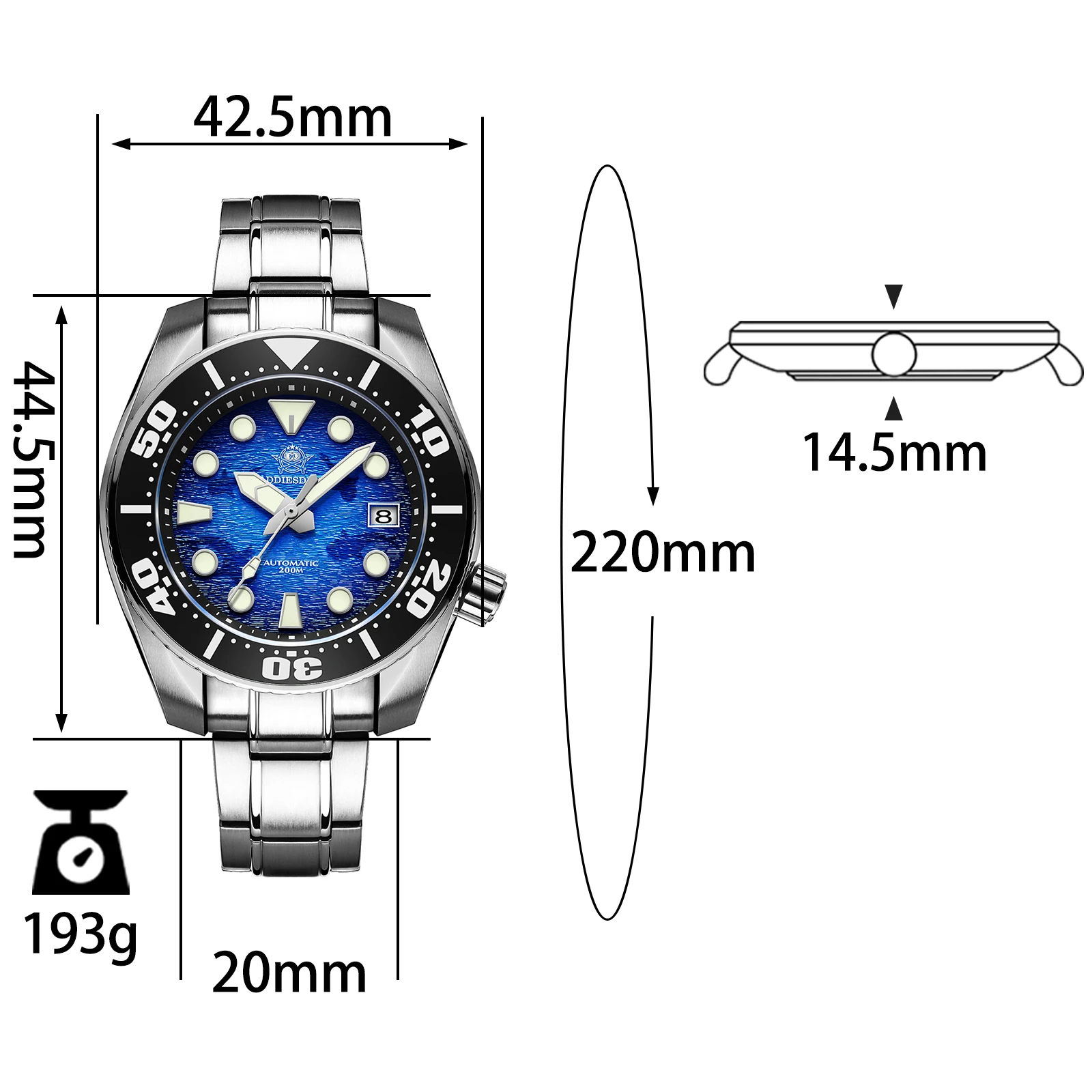 ADDIESDIVE Luxury Stainless Steel AD2102 Automatic Mechanical Watches 200M Waterproof Luminous Watch Fashion relogios masculinos
ADDIESDIVE Luxury Stainless Steel AD2102 Automatic Mechanical Watches 200M Waterproof Luminous Watch Fashion relogios masculinos