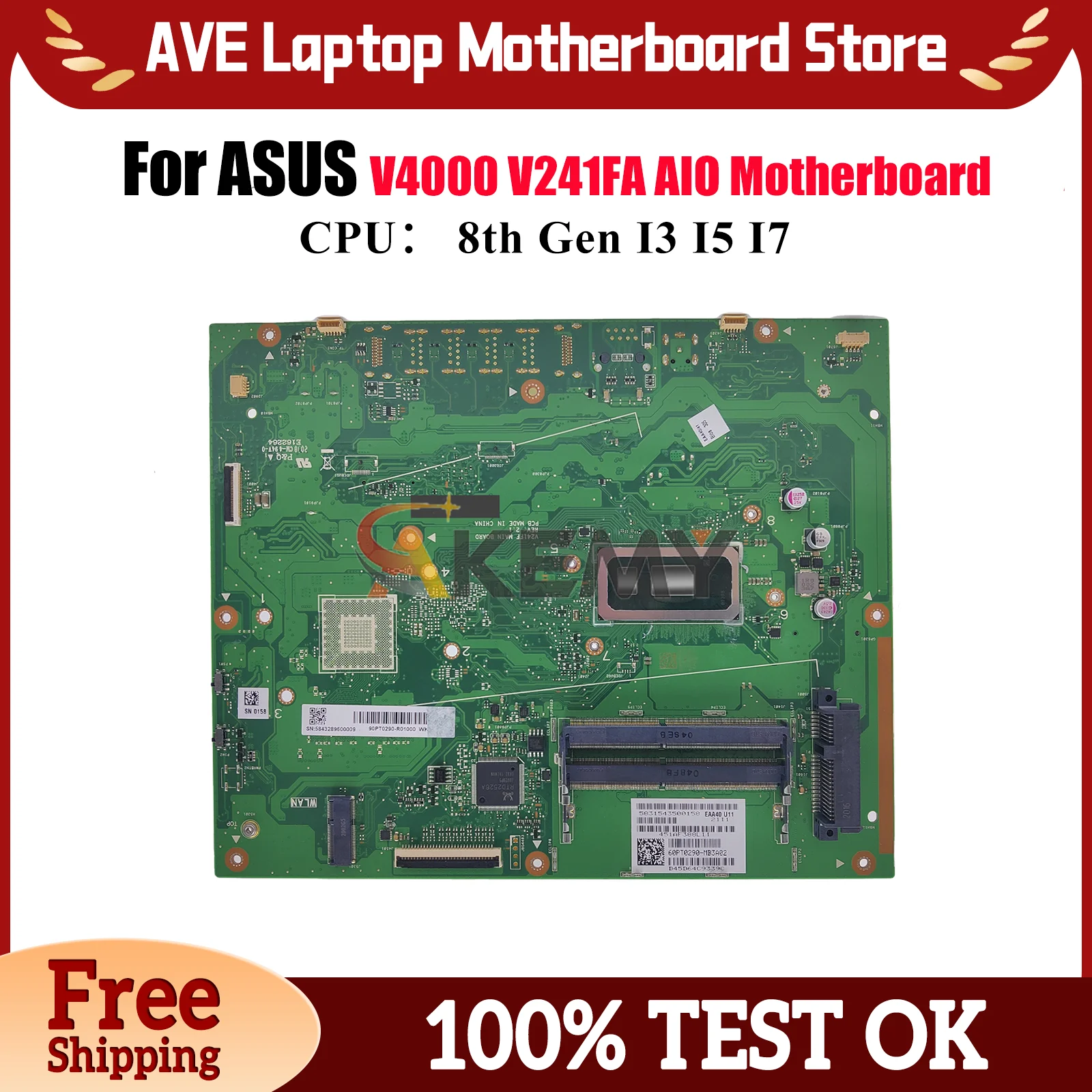 Материнская плата V241FA для ASUS Vivo AiO V241F V4000 V241FA V241FF, материнская плата с процессором I3 I5 I7, 100% тестирование, ОК, быстрая доставка, stk
Материнская плата V241FA для ASUS Vivo AiO V241F V4000 V241FA V241FF, материнская плата с процессором I3 I5 I7, 100% тестирование, ОК, быстрая доставка, stk