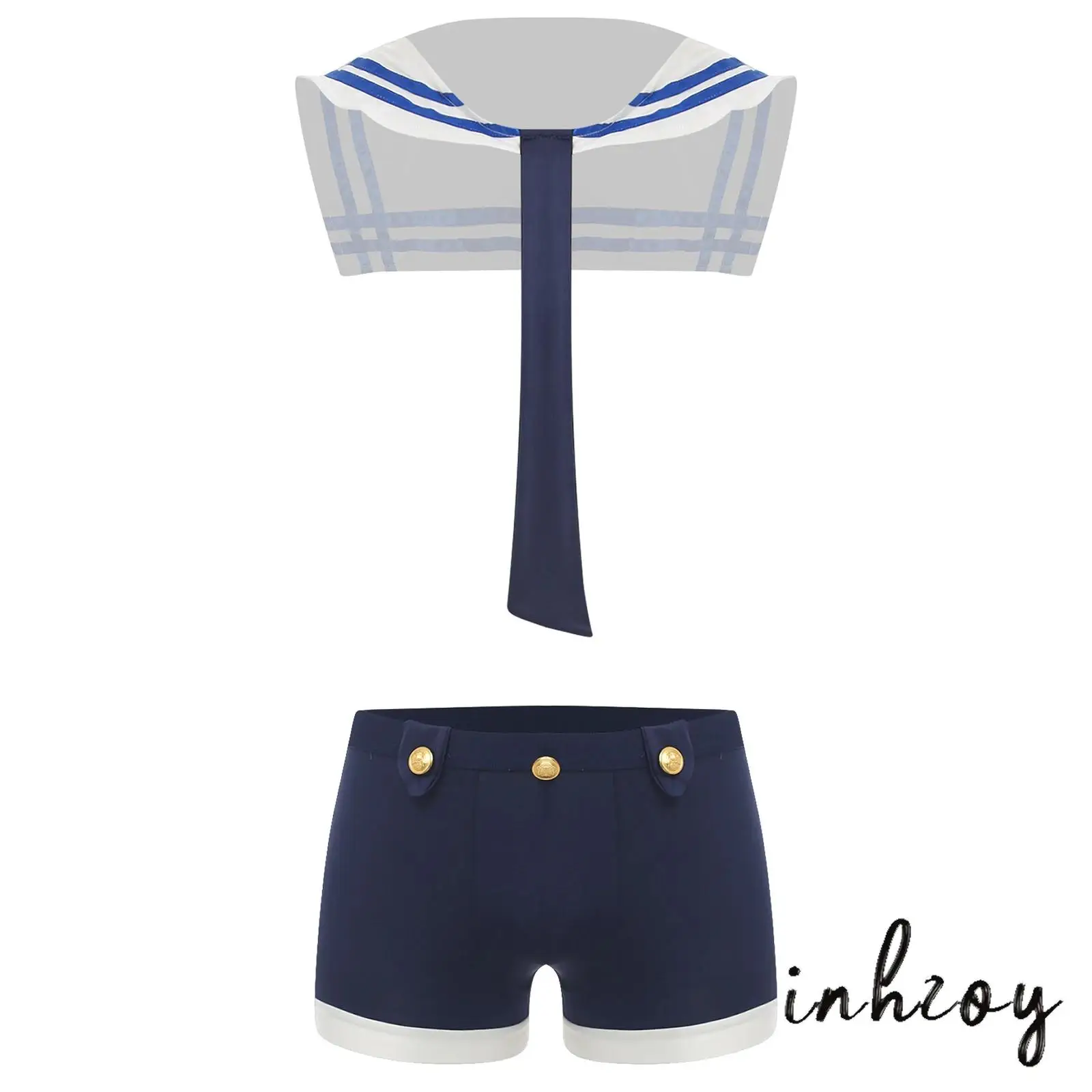 Mens Sailor Captain Cosplay Lingerie Costume Collar with Necktie Bulge Pouch Boxer Shorts 2-piece Set for Dating Night Club
Mens Sailor Captain Cosplay Lingerie Costume Collar with Necktie Bulge Pouch Boxer Shorts 2-piece Set for Dating Night Club
