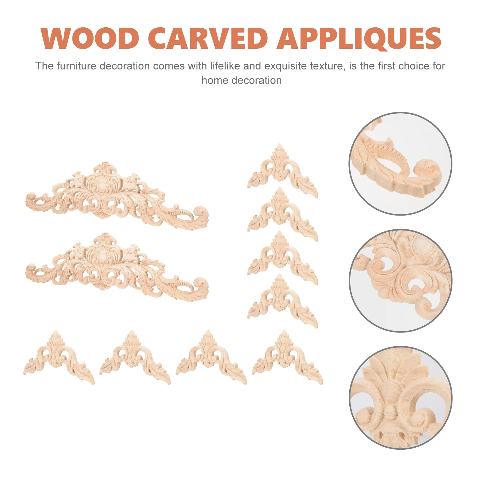 10Pcs Wood Carved Appliques Unpainted Furniture Decor Bed Door Cabinet DIY Carving Accent Embossed Wood Applique Home Decoration
10Pcs Wood Carved Appliques Unpainted Furniture Decor Bed Door Cabinet DIY Carving Accent Embossed Wood Applique Home Decoration