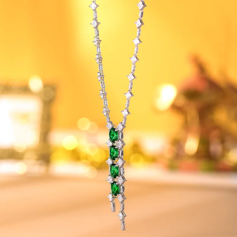 S925 Silver 18K Gold Plated Lab-Grown Emerald Ruby Gemstone Necklace, Cultured Colorful Jewelry Gift
S925 Silver 18K Gold Plated Lab-Grown Emerald Ruby Gemstone Necklace, Cultured Colorful Jewelry Gift