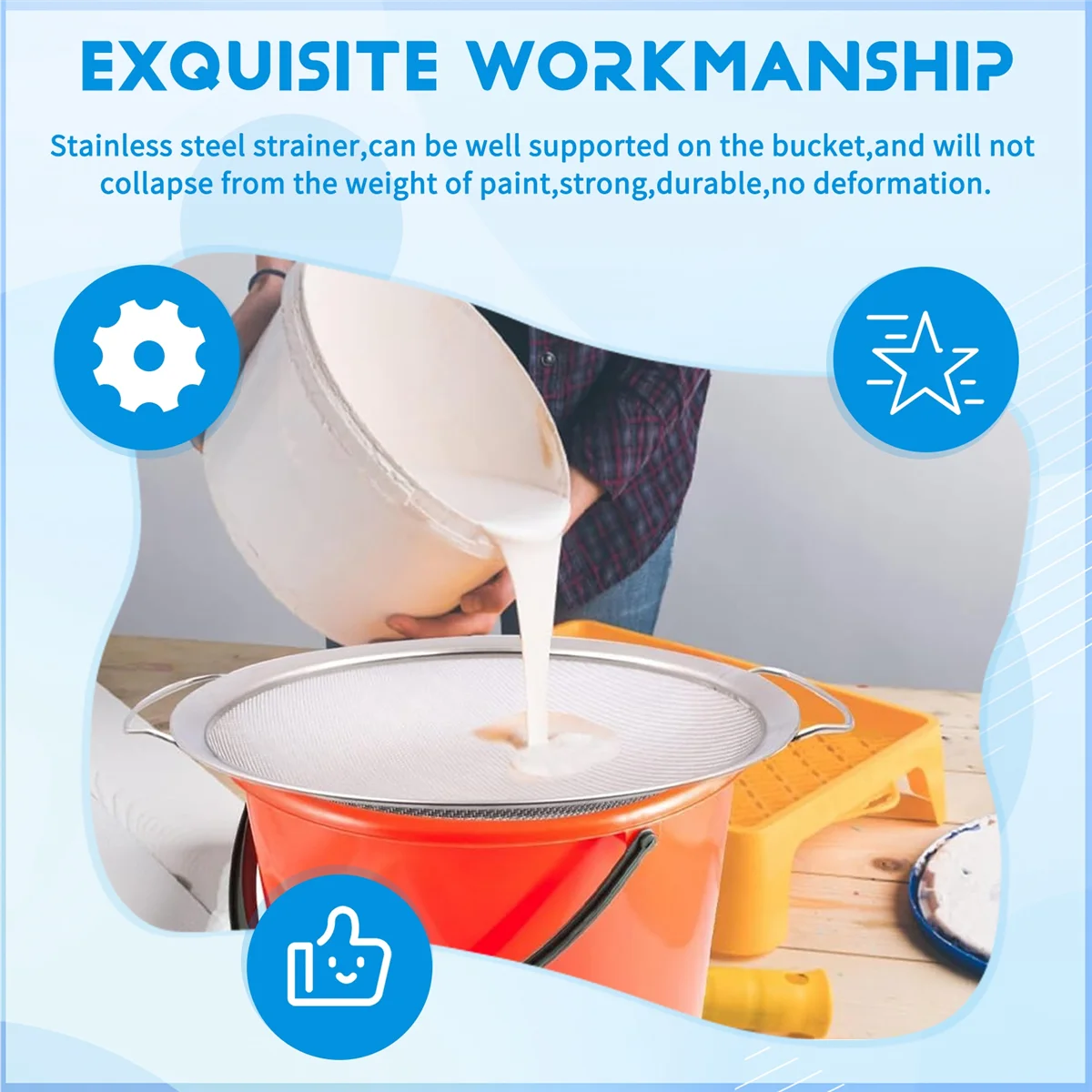 ABAZJ 250 Micrometres Paint Strainer Fits a 5 Gallon Bucket, Filter Impurities and Protect the Airless Sprayer,Easy to Clean
ABAZJ 250 Micrometres Paint Strainer Fits a 5 Gallon Bucket, Filter Impurities and Protect the Airless Sprayer,Easy to Clean