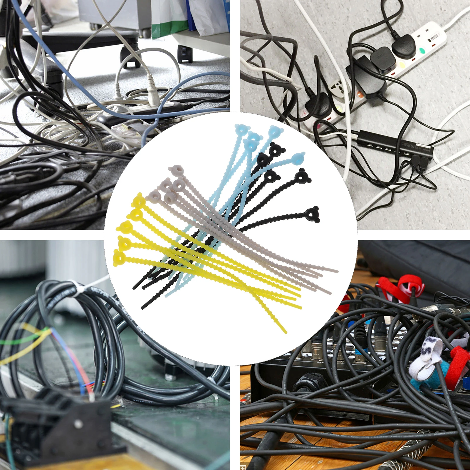 20pcs Cable Silicone Ties Reusable Wire Management Desk tidy Cord Creative Practical Silicone Cable Ties Flexible
20pcs Cable Silicone Ties Reusable Wire Management Desk tidy Cord Creative Practical Silicone Cable Ties Flexible