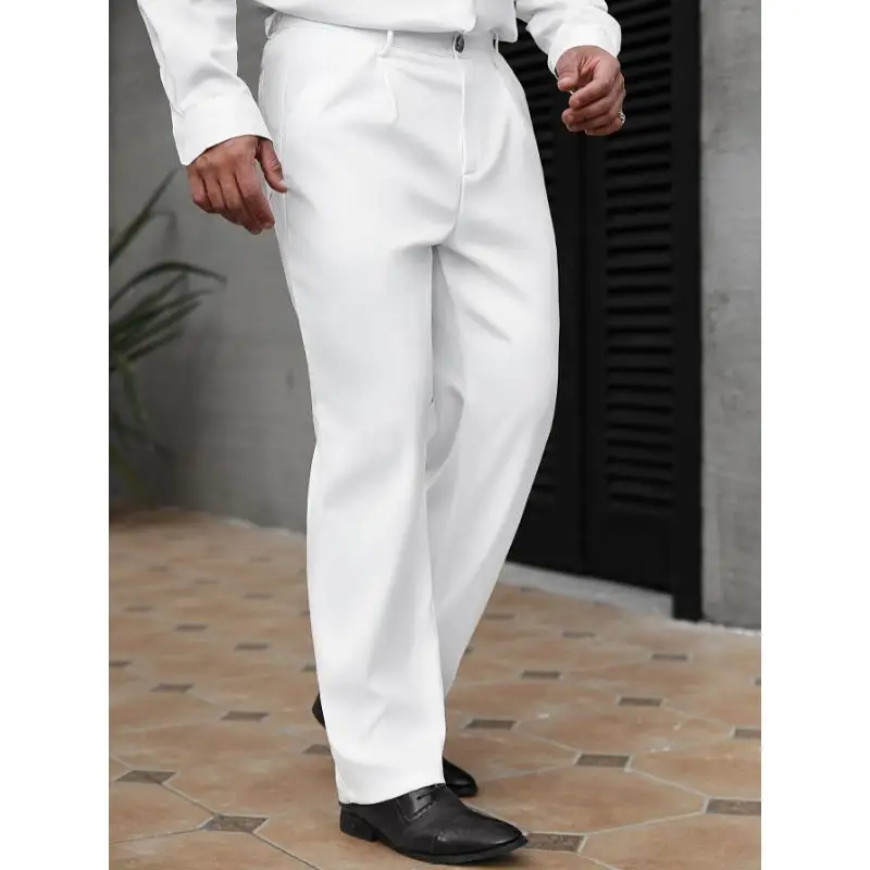 British Straight Leg Trousers for Men Wide Leg Casual Pants Neutral Style Spring Collection Other Material 100%
British Straight Leg Trousers for Men Wide Leg Casual Pants Neutral Style Spring Collection Other Material 100%
