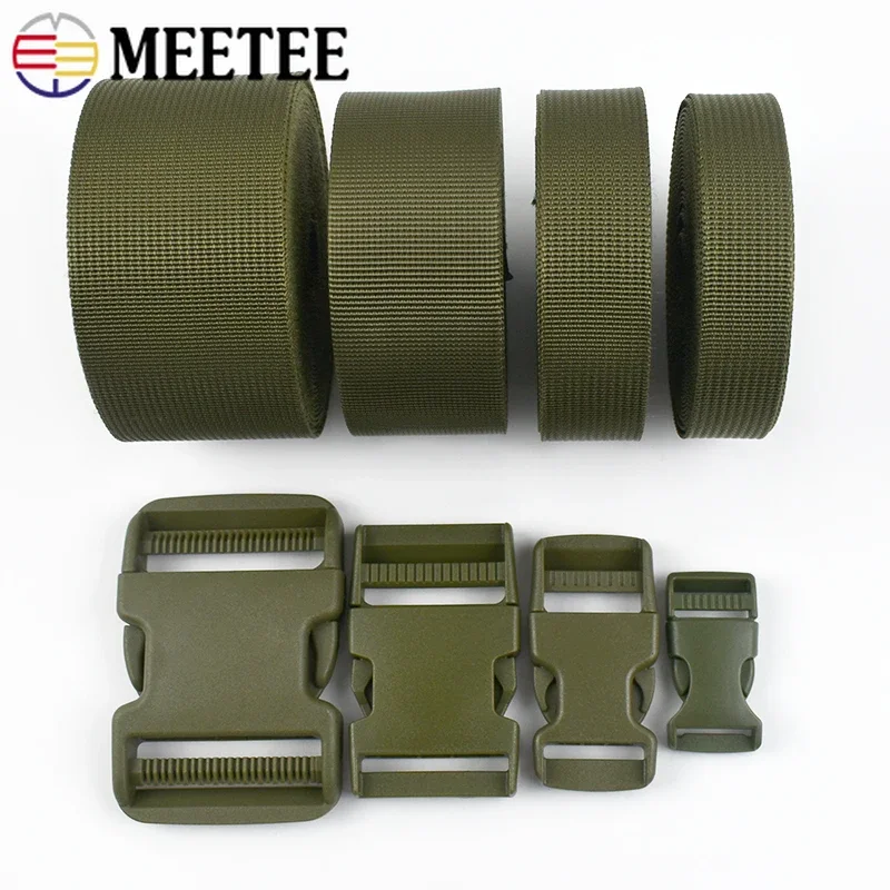 1-10Sets Meetee 20-50mm Armygreen Nylon Webbing Plastic Release Buckle for Bag Strap Belt Dog Collar Adjust Slider Clasp Hooks
1-10Sets Meetee 20-50mm Armygreen Nylon Webbing Plastic Release Buckle for Bag Strap Belt Dog Collar Adjust Slider Clasp Hooks