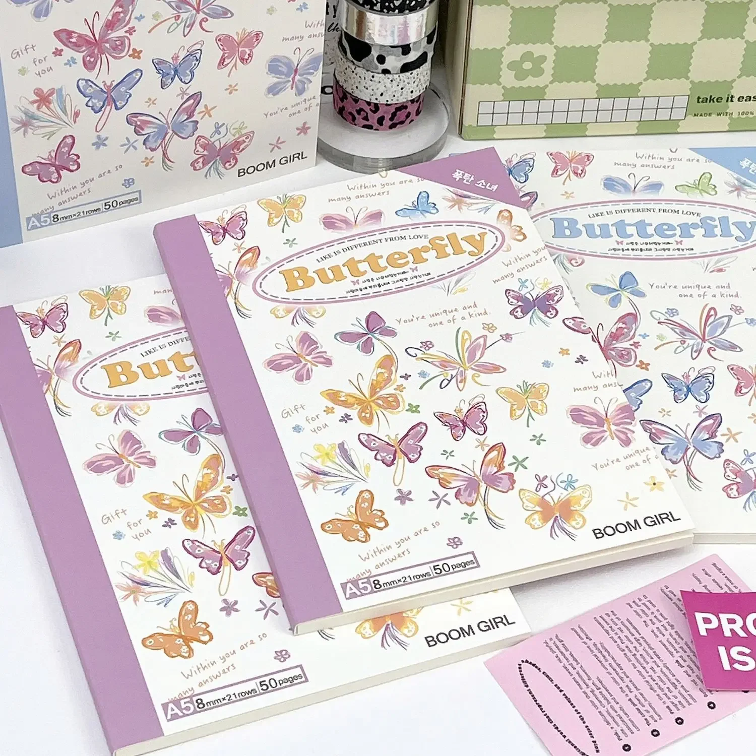 1Pc A5 INS Aesthetic Butterfly Graffiti Cartoon Notebook 50sheets Lined Inside Pages Cute Girl Journals Diary Planner Notebooks
1Pc A5 INS Aesthetic Butterfly Graffiti Cartoon Notebook 50sheets Lined Inside Pages Cute Girl Journals Diary Planner Notebooks