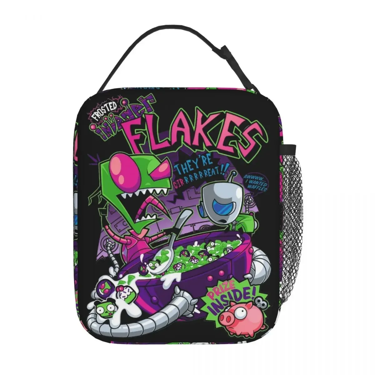 Invader Flakes Invader Zim изолированная сумка для обедов, термоконтейнер для еды, вместительный тоут, коробка для обедов, Рабочая поверхность
Invader Flakes Invader Zim изолированная сумка для обедов, термоконтейнер для еды, вместительный тоут, коробка для обедов, Рабочая поверхность