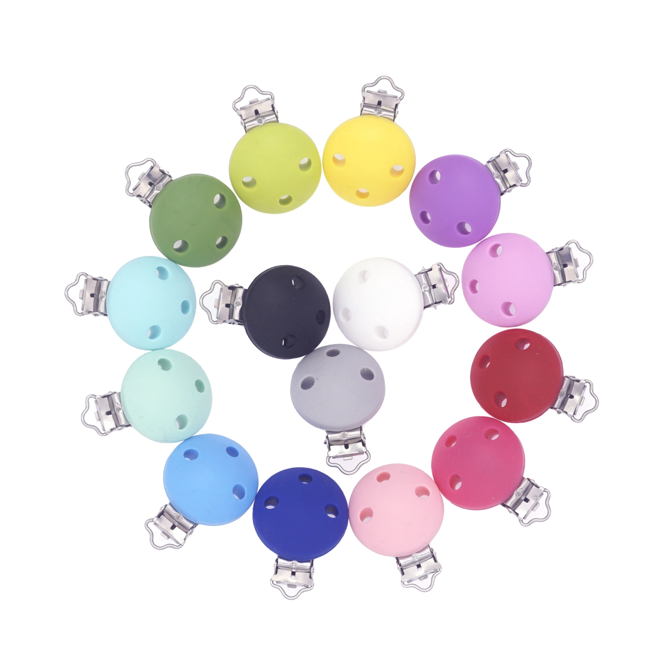 Sutoyuen 10pcs BPA Free Round Baby Silicone Pacifier Clips Baby Teething Dummy Soother Chain Toy Accessory Clip Clasps Tool
Sutoyuen 10pcs BPA Free Round Baby Silicone Pacifier Clips Baby Teething Dummy Soother Chain Toy Accessory Clip Clasps Tool