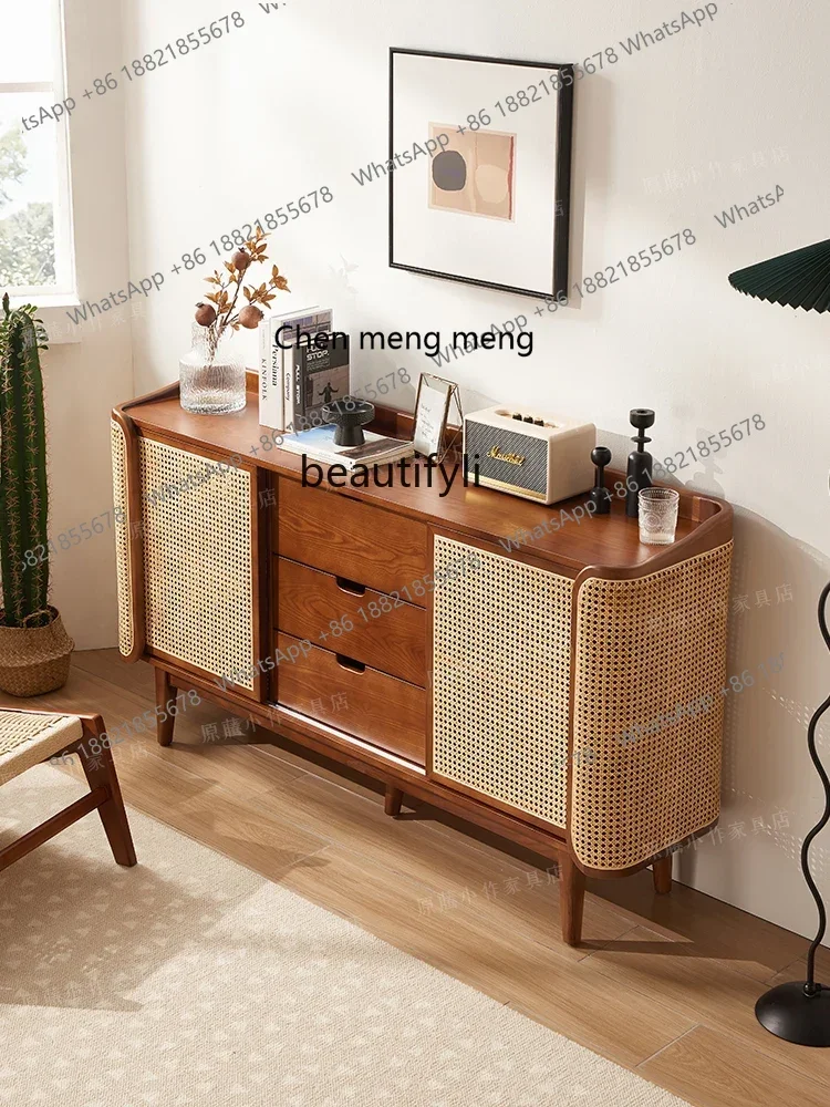 E1001 ss Solid Wood Rattan Sideboard Cabinet Light Luxury Log Hallway Storage Cabinet Walnut Color Living Room Wall
E1001 ss Solid Wood Rattan Sideboard Cabinet Light Luxury Log Hallway Storage Cabinet Walnut Color Living Room Wall