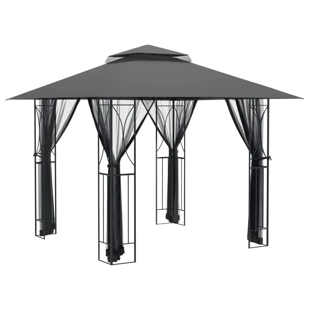 Gazebo with Sidewalls Pavilion or Pergola Design Anthracite 118.1"x118.1"x106.3" Steel
Gazebo with Sidewalls Pavilion or Pergola Design Anthracite 118.1"x118.1"x106.3" Steel