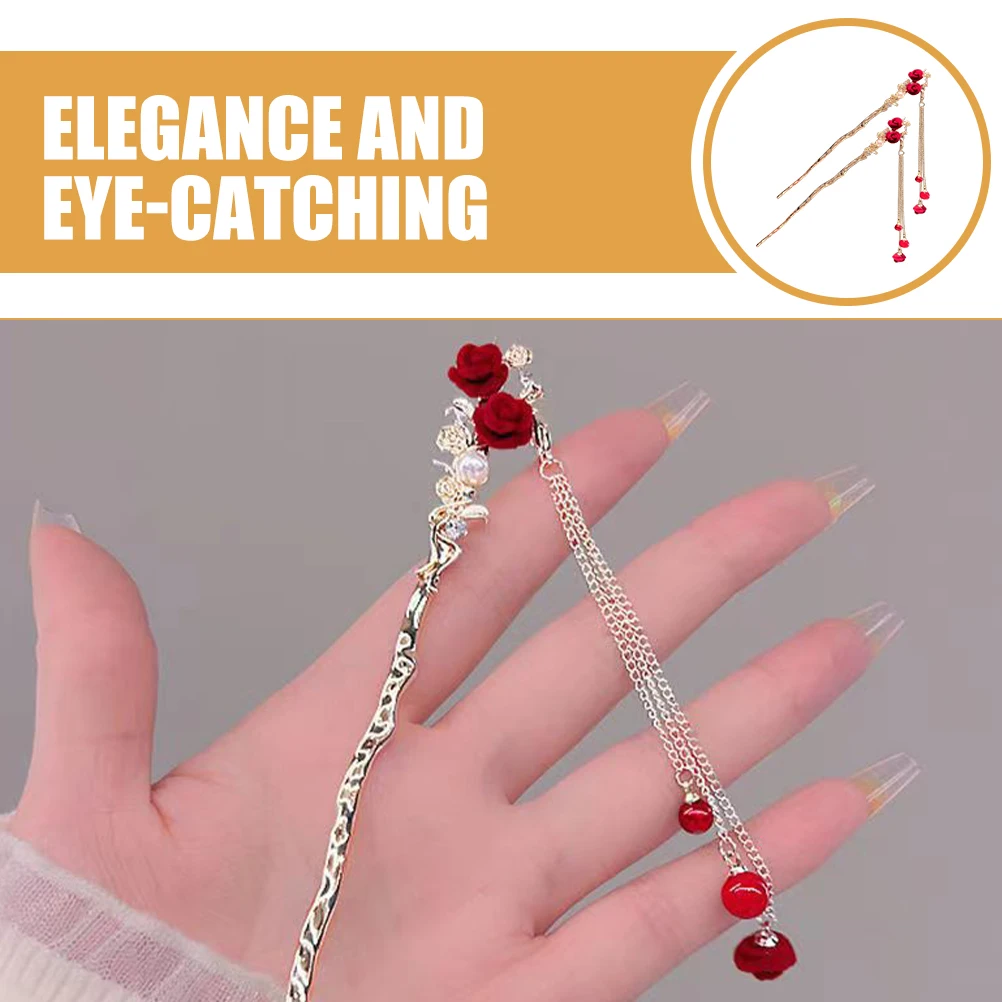 2Pcs Rose Hair Chopstick Vintage Alloy Flower Hairpin for Women Bun Accessories Teen Girls Formal Hairstyle Tools Elegant
2Pcs Rose Hair Chopstick Vintage Alloy Flower Hairpin for Women Bun Accessories Teen Girls Formal Hairstyle Tools Elegant