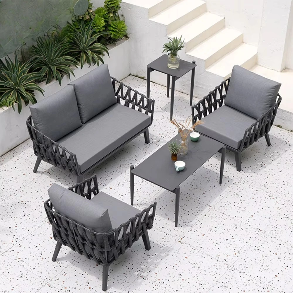Furniture Metal Weaving Sofa Patio Furniture Set Aluminum Outdoor Furniture Rope Garden Sofas With Waterproof Cushion
Furniture Metal Weaving Sofa Patio Furniture Set Aluminum Outdoor Furniture Rope Garden Sofas With Waterproof Cushion