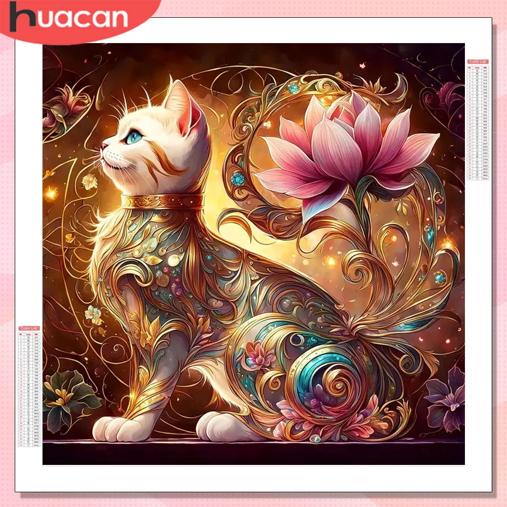 HUACAN Diamond Painting Cat Animal Pictures Of Rhinestones Full Square Round Drill Diamond Embroidery Lotus Flower Home Decor
HUACAN Diamond Painting Cat Animal Pictures Of Rhinestones Full Square Round Drill Diamond Embroidery Lotus Flower Home Decor
