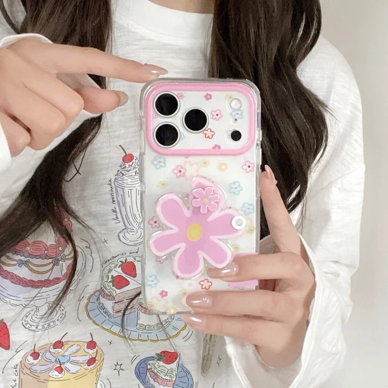 Korean Ins Cute Line Pink Flower Phone Case For iPhone 17 Pro 16 15 Pro Max Cover with Stand Shockproof Protective Cases For Gir
Korean Ins Cute Line Pink Flower Phone Case For iPhone 17 Pro 16 15 Pro Max Cover with Stand Shockproof Protective Cases For Gir