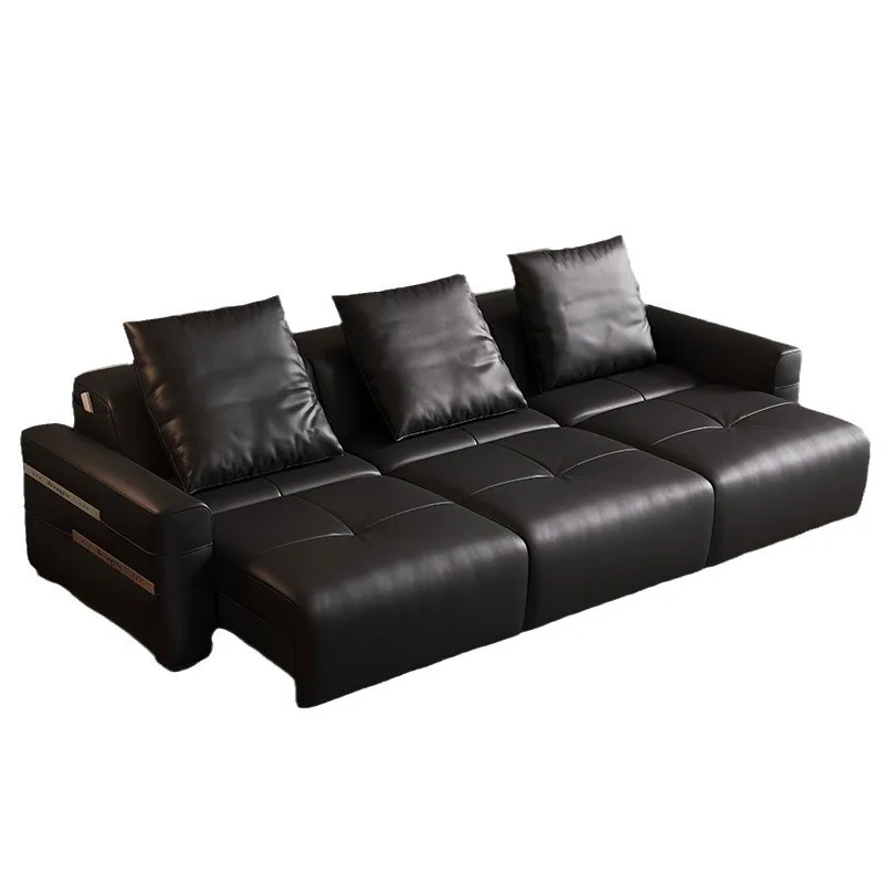 Italian minimalist leather first layer cowhide electric function sofa living room small apartment telescopic trailer sofa bed
Italian minimalist leather first layer cowhide electric function sofa living room small apartment telescopic trailer sofa bed