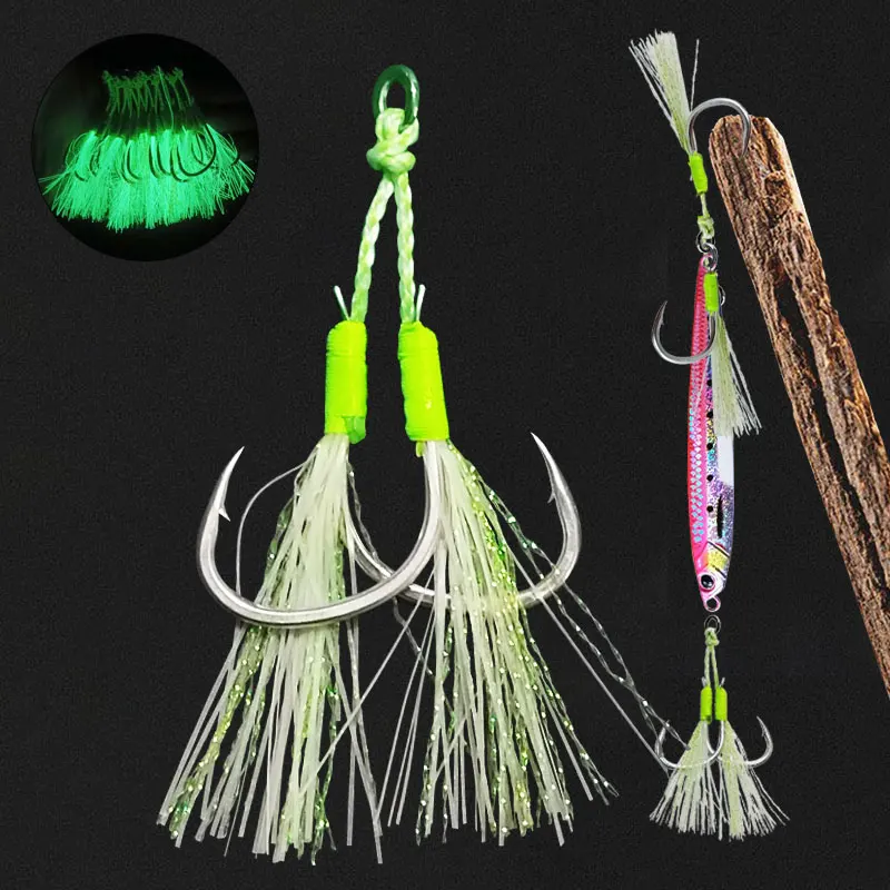 Как 20 пар, рыболовный крючок из мягкой нержавеющей проволоки, светящиеся медленно/быстро, крючки для джиггинга, двойные вспомогательные крючки с бородкой, крючки для джиггинга с блесной
Как 20 пар, рыболовный крючок из мягкой нержавеющей проволоки, светящиеся медленно/быстро, крючки для джиггинга, двойные вспомогательные крючки с бородкой, крючки для джиггинга с блесной