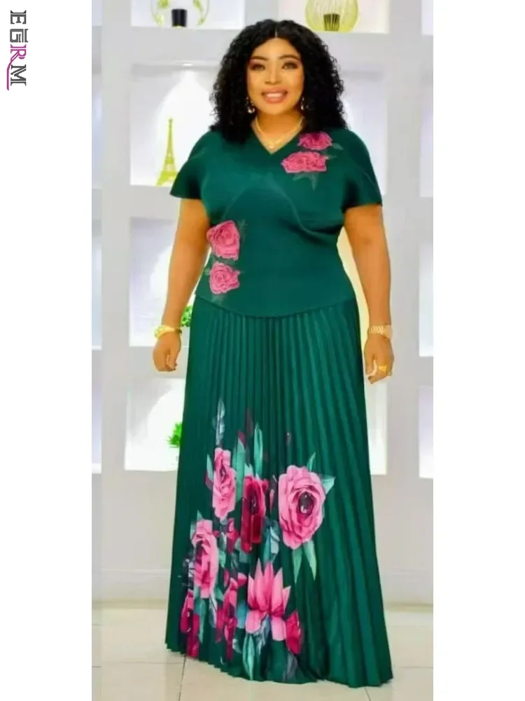 EGRM Новые плиссированные комплекты Miyake с v-образным вырезом и короткими рукавами, элегантный свободный топ с принтом + длинная юбка трапециевидной формы со складками, женский комплект из двух предметов 7R01
EGRM Новые плиссированные комплекты Miyake с v-образным вырезом и короткими рукавами, элегантный свободный топ с принтом + длинная юбка трапециевидной формы со складками, женский комплект из двух предметов 7R01