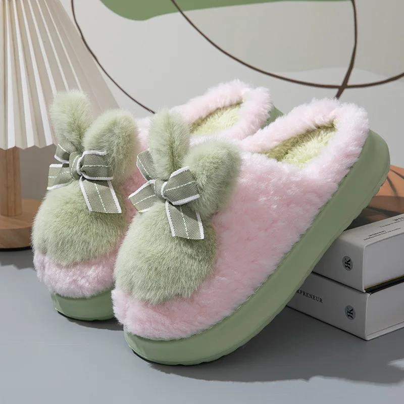 cute bow plush warm slippers women's winter home furry slippers ladies thick bottom non-slip fluffy rabbit cotton shoes new
cute bow plush warm slippers women's winter home furry slippers ladies thick bottom non-slip fluffy rabbit cotton shoes new