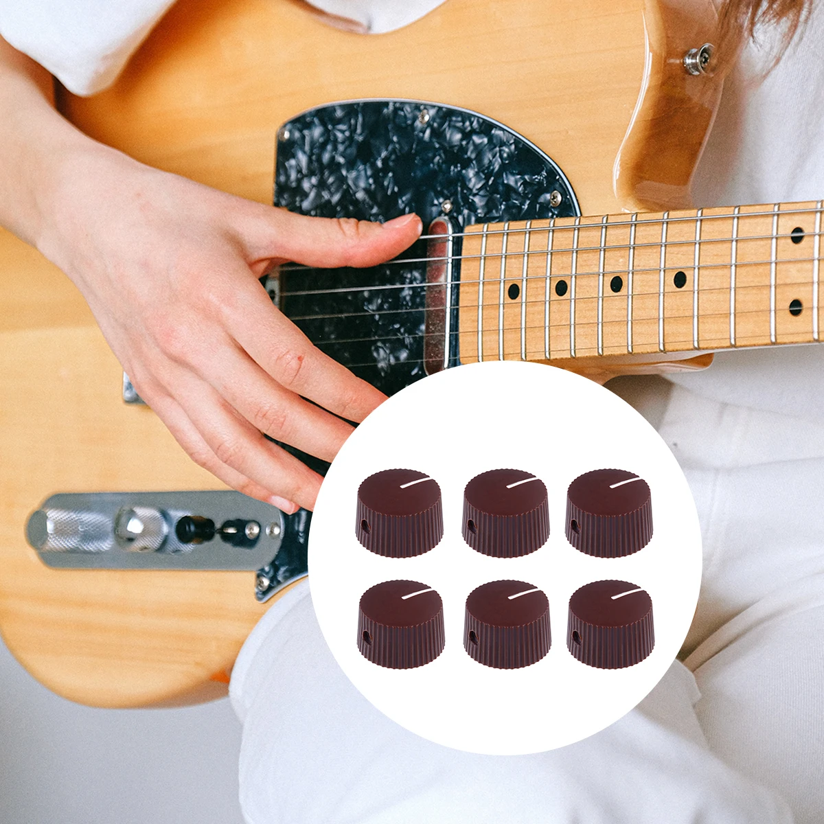 6 Pcs Electric Guitar Knob Durable Plastic Control Tone Volume Amplifier Round Beige Professional Speaker Bass Effect
6 Pcs Electric Guitar Knob Durable Plastic Control Tone Volume Amplifier Round Beige Professional Speaker Bass Effect