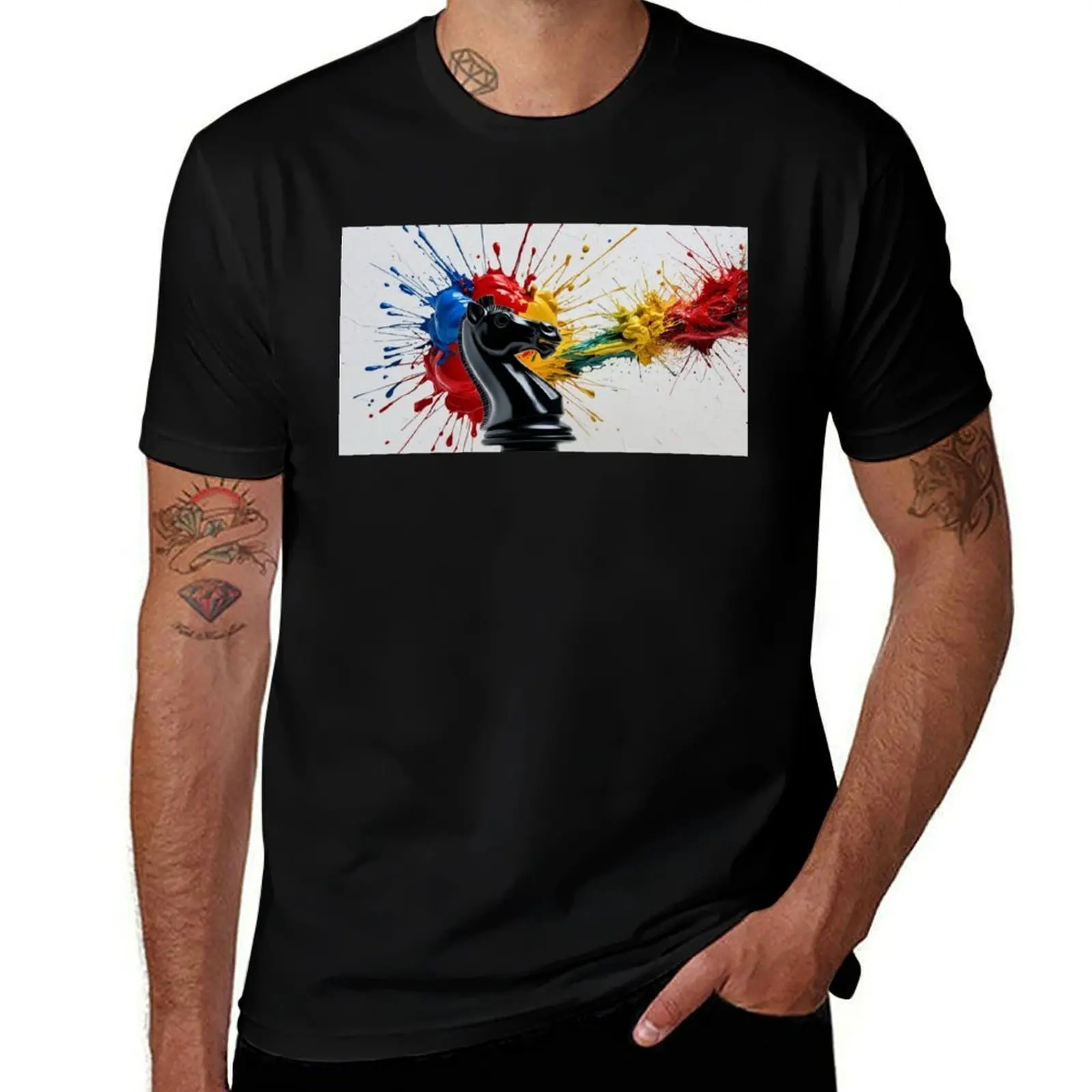 Dynamic Chess Knight with Paint Splashes - Abstract Chess Art Explosion T-Shirt plus size clothes heavyweight t shirts for men
Dynamic Chess Knight with Paint Splashes - Abstract Chess Art Explosion T-Shirt plus size clothes heavyweight t shirts for men
