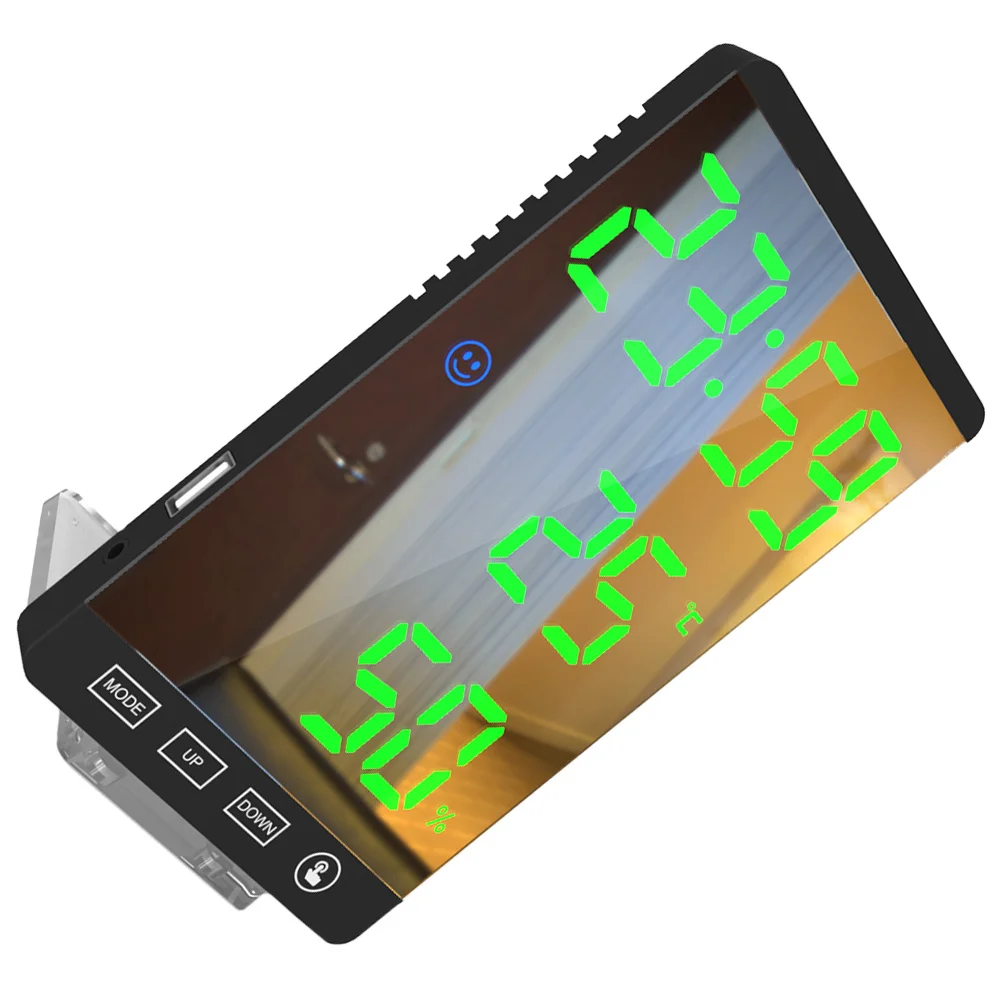 Black LED Desk Clock USB Digital Alarm Clock Multifunction Temperature Humidity Display Green Font for Home Office
Black LED Desk Clock USB Digital Alarm Clock Multifunction Temperature Humidity Display Green Font for Home Office