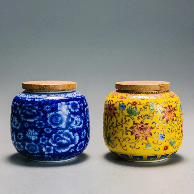 Blue and White Tea Container Chinese Vintage Enamel Bamboo Cover Tea Storage Coffee Table Desktop Sealed Dried Fruit Storage Jar
Blue and White Tea Container Chinese Vintage Enamel Bamboo Cover Tea Storage Coffee Table Desktop Sealed Dried Fruit Storage Jar