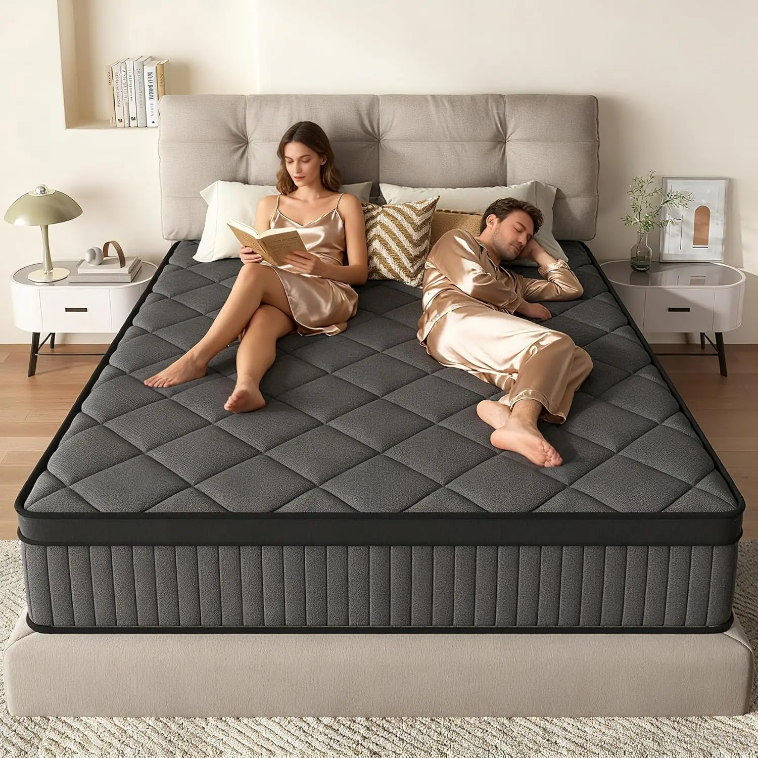 10'' Hybrid Mattress Medium Firm Pocketed Coils Back Pain Relief Master Bedroom 80x60, Customized
10'' Hybrid Mattress Medium Firm Pocketed Coils Back Pain Relief Master Bedroom 80x60, Customized
