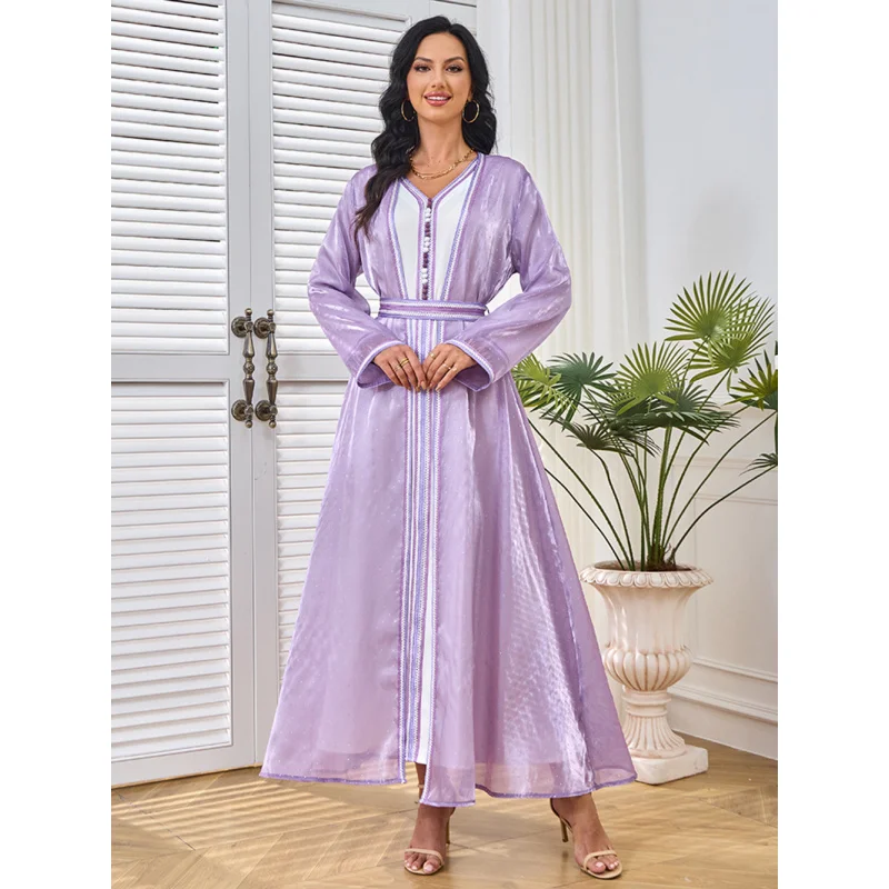 230 Middle Eastern New Abaya Women's Fashion Luxury Party Dress Two-Piece Set Waist-Tied Dress
230 Middle Eastern New Abaya Women's Fashion Luxury Party Dress Two-Piece Set Waist-Tied Dress