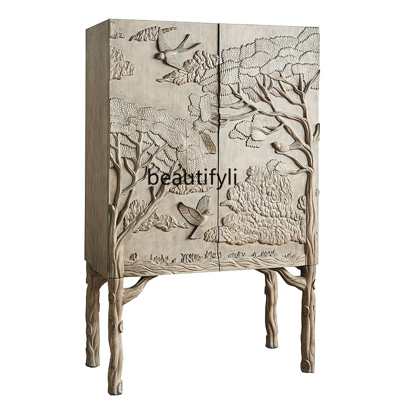 Medieval side cabinet retro carving art light luxury French wine cabinet decorative cabinet American country
Medieval side cabinet retro carving art light luxury French wine cabinet decorative cabinet American country