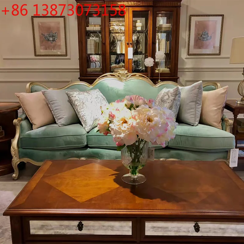 Комплект мягкой мебели из ткани «Вена» (зеленый), трехместный диван, роскошная мебель для гостиной Meijia, массив дерева, резьба
Комплект мягкой мебели из ткани «Вена» (зеленый), трехместный диван, роскошная мебель для гостиной Meijia, массив дерева, резьба