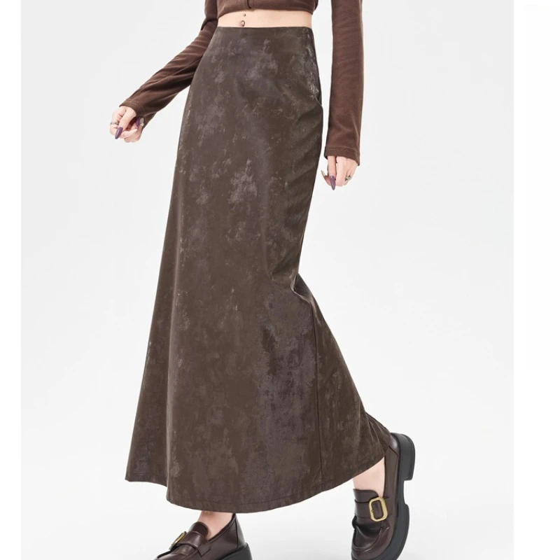 Seoulish Autumn Winter PU Leather Women's Wrap Skirts High Waist Vintage Straight Back Split Sheath Long Skirts Female 2025 New
Seoulish Autumn Winter PU Leather Women's Wrap Skirts High Waist Vintage Straight Back Split Sheath Long Skirts Female 2025 New